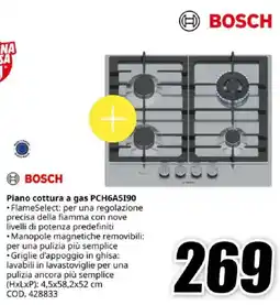 MediaWorld BOSCH Piano cottura a gas PCH6A5190 offerta
