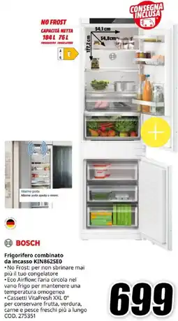 MediaWorld BOSCH Frigorifero combinato da incasso KIN862SEO offerta
