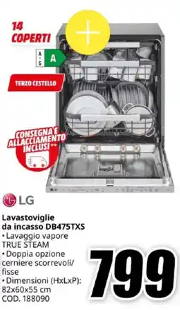 MediaWorld LG Lavastoviglie da incasso DB475TXS offerta