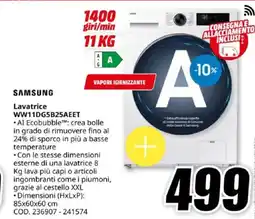 MediaWorld SAMSUNG Lavatrice WW11DG5B25AEET offerta