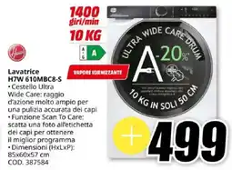 MediaWorld Hoover Lavatrice H7W 610MBC8-S offerta