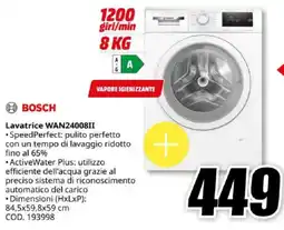 MediaWorld BOSCH Lavatrice WAN2400811 offerta