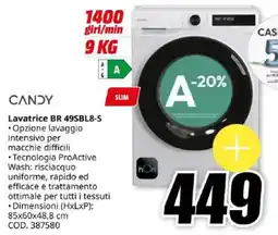 MediaWorld CANDY Lavatrice BR 49SBL8-S offerta