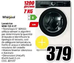 MediaWorld Whirlpool Lavatrice WSB 725 K IT offerta