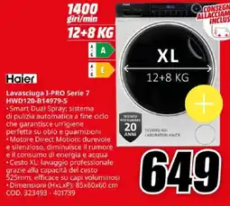 MediaWorld Haier Lavasciuga I-PRO Serie 7 HWD120-B14979-5 offerta