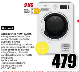 MediaWorld Hotpoint Asciugatrice NTM1192WK offerta