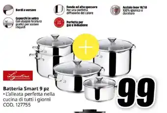 MediaWorld Lagostina Batteria Smart 9 pz offerta