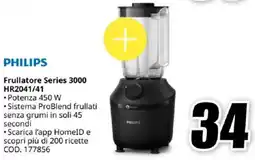 MediaWorld PHILIPS Frullatore Series 3000 HR2041/41 offerta