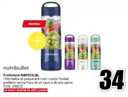 MediaWorld nutribullet Frullatore NBP003LBL offerta