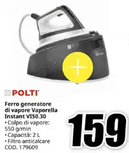 MediaWorld POLTI Ferro generatore di vapore Vaporella Instant VI50.30 offerta
