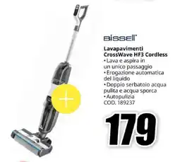 MediaWorld Bissell Lavapavimenti CrossWave HF3 Cordless offerta