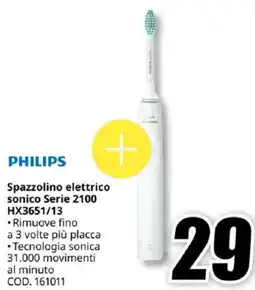 MediaWorld PHILIPS Spazzolino elettrico sonico Serie 2100 H offerta