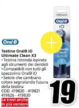 MediaWorld Oral B Testine OralB iO Ultimate Clean X3 offerta