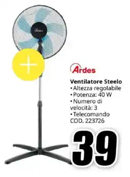 MediaWorld Ardes Ventilatore Steelo offerta