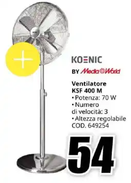 MediaWorld KOENIC BY Media World Ventilatore KSF 400 M offerta