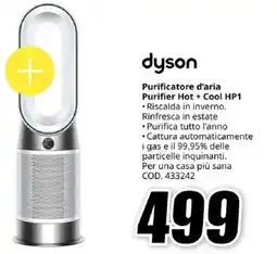MediaWorld dyson Purificatore d'aria Purifier Hot + Cool HP1 offerta