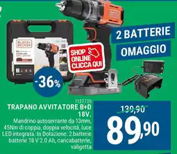 Cfadda Trapano avvitatore B+D 18V offerta