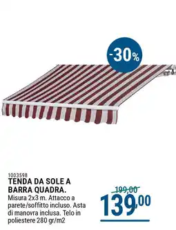 Cfadda Tenda da sole a barra quadra offerta