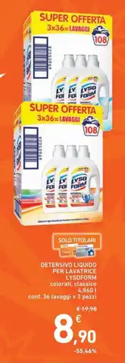 Spazio Conad Detersivo liquido per lavatrice LYSOFORM offerta