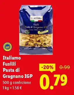 Lidl Italiano Fusilli Pasta di Gragnano IGP offerta