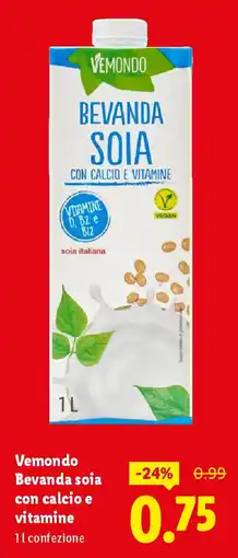 Lidl Vemondo Bevanda soia con calcio e vitamine offerta