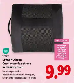 Lidl LIVARNO home Cuscino per la schiena in memory foam offerta