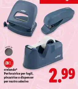 Lidl crelando Perforatrice per fogli, pinzatrice o dispenser per nastro adesivo offerta