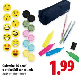 Lidl Calamite, 10 pezzi o articoli di cancelleria offerta
