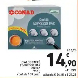 Spazio Conad Cialde caffè espresso bar CONAD offerta