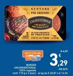 Spazio Conad Burger UNCONVENTIONAL offerta