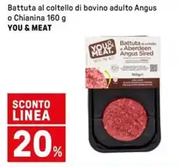 Iper La Grande Battuta al coltello di bovino adulto Angus o Chianina YOU & MEAT offerta
