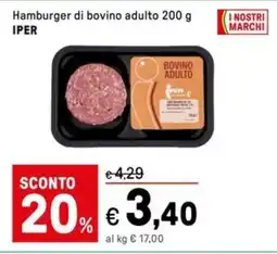 Iper La Grande Hamburger di bovino adulto IPER offerta