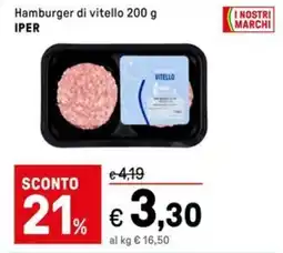 Iper La Grande Hamburger di vitello IPER offerta
