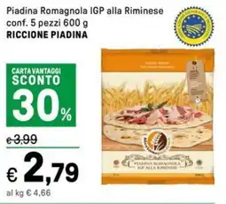 Iper La Grande Piadina Romagnola IGP alla Riminese RICCIONE PIADINA offerta