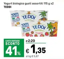 Iper La Grande Yogurt biologico gusti assortiti TEDDI offerta