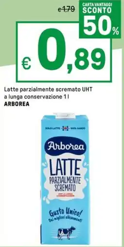 Iper La Grande Latte parzialmente scremato UHT a lunga conservazione ARBOREA offerta