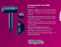 Unieuro PHILIPS Asciugacapelli Serie 8000 BHD839/10 offerta