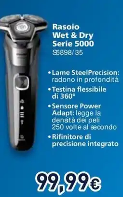 Unieuro PHILIPS Rasoio Wet & Dry Serie 5000 $5898/35 offerta