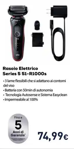 Unieuro BRAUN Rasoio Elettrico Series 5 51-R1000s offerta