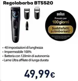 Unieuro BRAUN Regolabarba BT5520 offerta