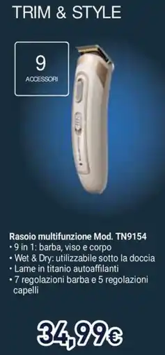 Unieuro Rowenta Rasoio multifunzione Mod. TN9154 offerta