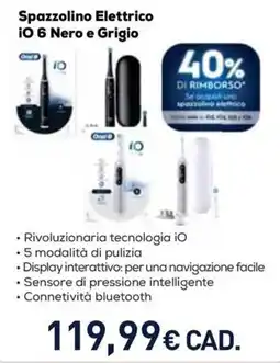 Unieuro Oral-B Spazzolino Elettrico iO 6 Nero e Grigio offerta