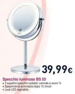 Unieuro Beurer Specchio luminoso BS 55 offerta