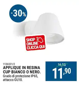 Cfadda Applique in resina cup bianco o nero offerta