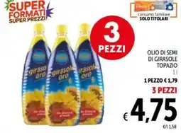 Spazio Conad Olio di semi di girasole topazio 3 pezzi offerta