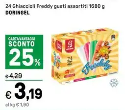 Iper La Grande 24 Ghiaccioli Freddy gusti assortiti DORINGEL offerta