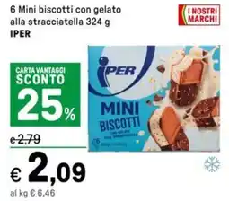 Iper La Grande 6 Mini biscotti con gelato alla stracciatella IPER offerta