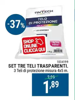 Cfadda Set tre teli trasparenti TINTECH offerta