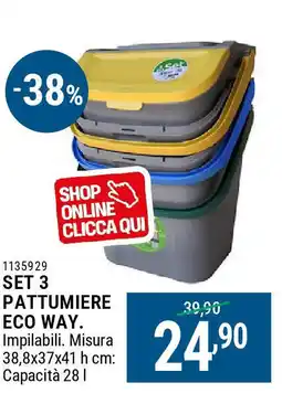 Cfadda Set 3 pattumiere eco way offerta
