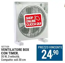Cfadda Ventilatore box con timer offerta